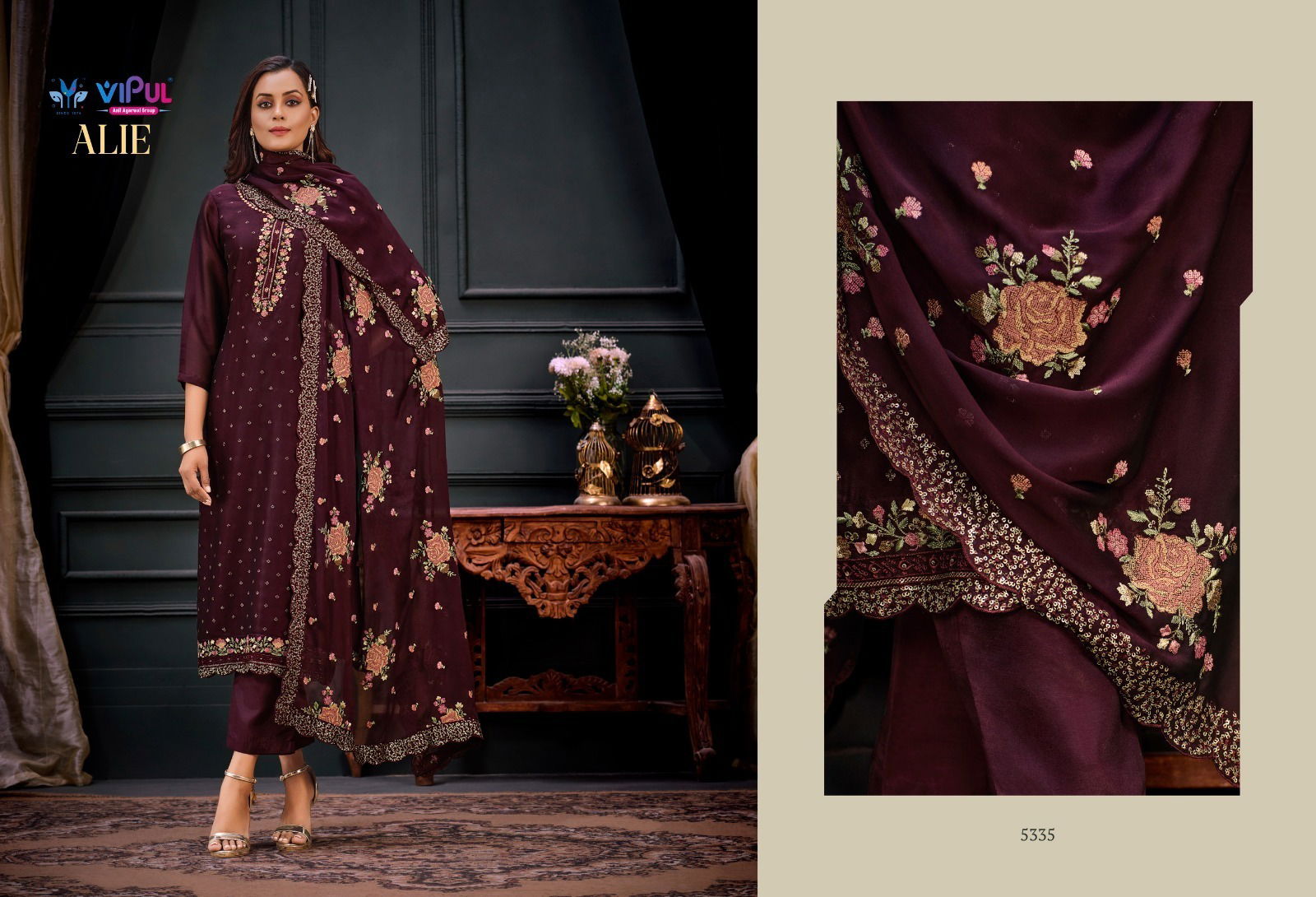 Alie By Vipul Heavy Embroidery Georgette Suits Catalog